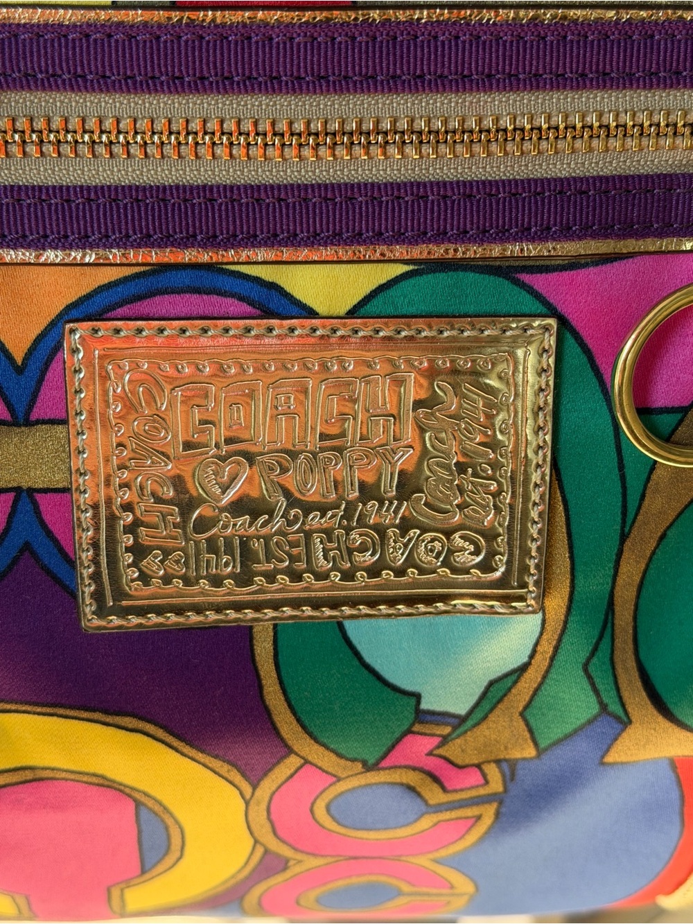RARE Vintage Coach Poppy Pop C Glam Tote Bag 14365 Excellent Condition Y2K - Picture 6 of 16